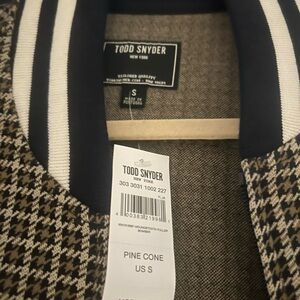 Todd Snyder Houndstooth Bomber Jacket in Black and Brown